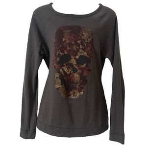 Rare OBEY Vintage Skull Tee sweatshirt long sleeve 1990s Gray Size Large
